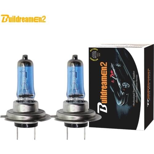 Buildreamen2 H7 100W Halogen Bulb 4300K 12V Warm White Car Accessories Headlight Lamp Fog Light High Power 2 Pieces