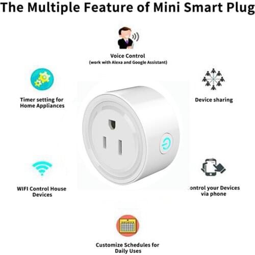 US Smart Plug Mini WiFi Outlet Works with Alexa Google Home No Hub Required Remote Control Your Home Appliances from Anywhere