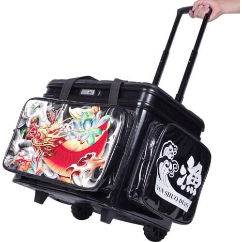 2019 Hard cover aluminum buckle pull rod type multi-purpose can sit fishing bucket