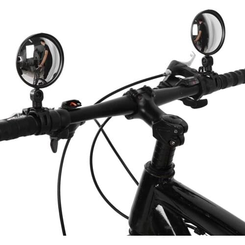 1 Pair Universal Bicycle Scooter Rearview Mirror 360 degree Adjustable Round Bicycle Mirror Cycling Accessories