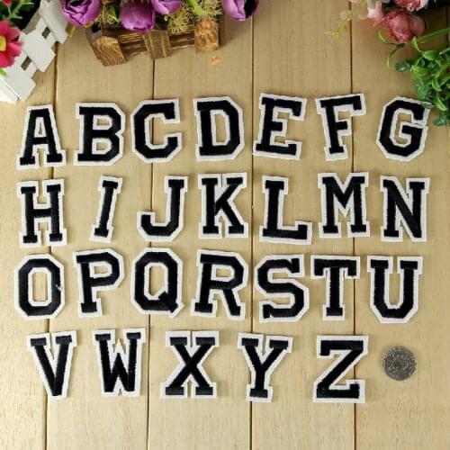Iron On Patches DIY Embroidered Patch sticker For Clothing clothes Fabric Badges Sewing capital letter design