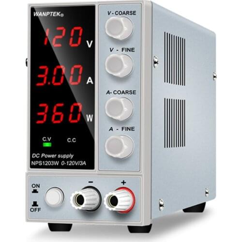 WANPTEK Switching DCPower NPS1203W 0-120V 0-3A Supply LED 3-digits Display High Precision Mini Power Supply AC115V/230V 50/60Hz