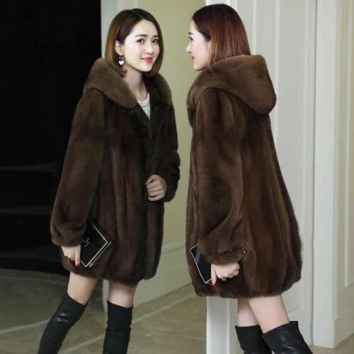 Jacket Women Faux Fur Coat Faux Fur Coat Womens Hooded Coat Loose Plus Size Veste Femme