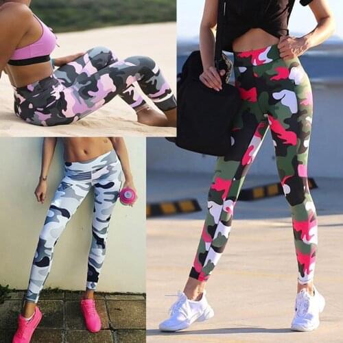 Camouflage Print yoga pants women high waist elastic yoga leggings Workout Sports Running Pant Gym Fitness Leggings