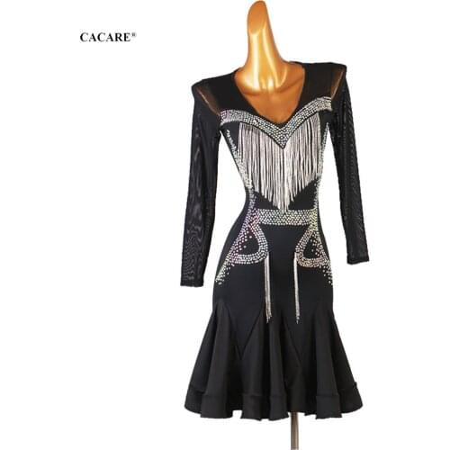 CACARE Latin Dance Dress Women BIG SALE Vestido flecos Dancing Clothes Latin Dance Competition Dresses Tango D1068 Ballroom