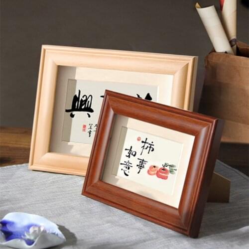 1PC Chinese Style Photo Frames Retro Picture Frame For Bedroom Study Decoration Family Wedding Baby Photo Frames Desktop 4 Sizes