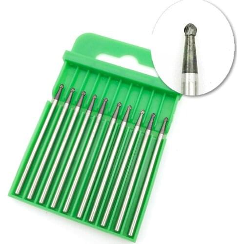 10 Pcs/Pack Dental Tungsten Steel Carbide/Fissure Burs For Low Speed Handpiece Bit 2.35mm shank Dental Material