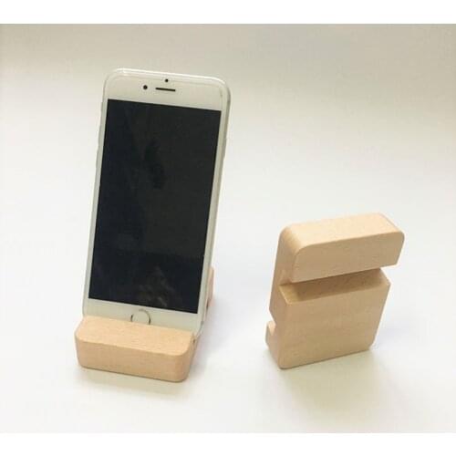 100Pcs/Lot Beech Wood Phone Stand Holder For iPhone 6 6s 7 Plus Mobile Phone Stand Universal Wooden Stand Holder For iPhone 6s