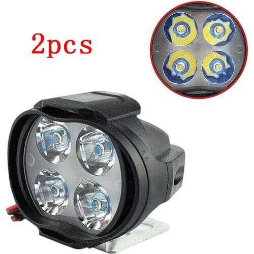 2/1PCS White Led Motorcycle Headlights Motorbike Spotlight Accessories Front DC 12V 6500K Driving Lamp