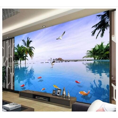 3d customized wallpaper Home Decoration Maldives landscape background wall vintage wallpapers 3d