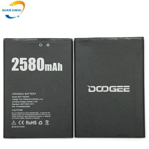 5pcs New BAT17582580 DOOGEE X20 Battery 2580mAh Replacement accumulators For DOOGEE X20 / X20L smart Phone+ in stock