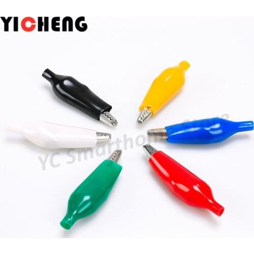 6Pcs DIY alligator clip test clip power cord clip battery clip for experiment, small length 28mm clip