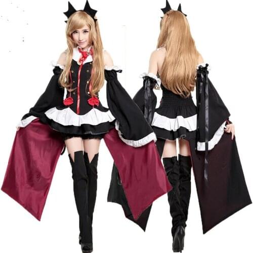 6Pcs/Set Halloween Women Cosplay Dress Krul Tepes Cosplay Costume Seraph of The End Animation Clothes Vampire Performance Suits