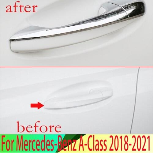 For Mercedes-Benz A-Class A180 A200 A250(V177/W177) 2018 2019 Car Accessories ABS Chrome Door Handle Cover Trim