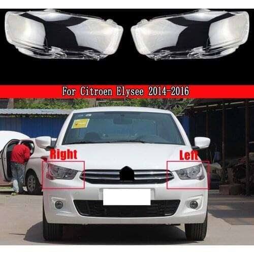 Car Headlight Cover Lens Glass Shell Front Headlamp Transparent Lampshade Auto Light Lamp For Citroen Elysee 2014-2016