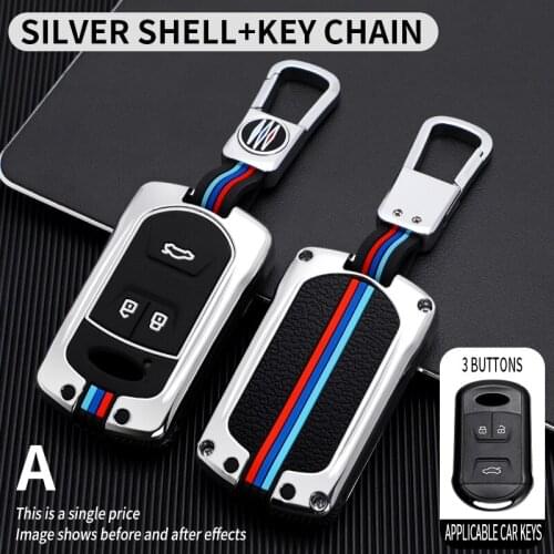 Zinc Alloy Car Key Case Cover for Chery Tiggo Arrizo Smart Remote Key 3 Button Case Holder Car Interior Accessory