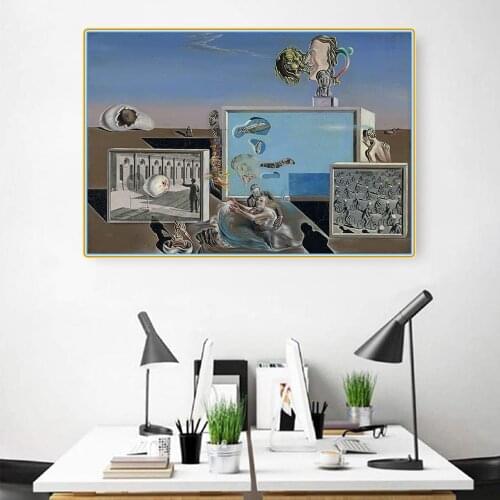 Citon Salvador Dali《Illumined pleasures》Canvas Oil painting Artwork Poster Picture Modern Wall Decor Home Living room Decoration