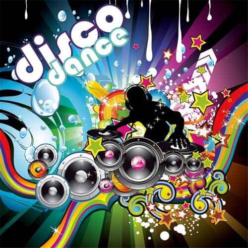 Disco Dance Photography Background Water Droplets Rainbow Colourful Stars And Black DJ Backdrop For Boys Birthday Party Decor