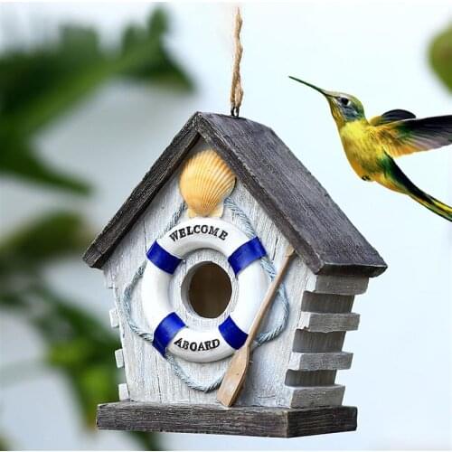 Bird House Bird Box Handmade Wooden Box Bird Cages Outdoor Birdhouse Garden Yard Hanging Pet Products Crafts