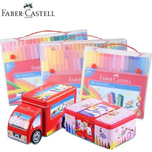 Faber Castell Fibre-tip Watercolor pen Connector Colored Painting Sketch- Premium Art Supplies For Kids Pack Of 10 20 30 40 80