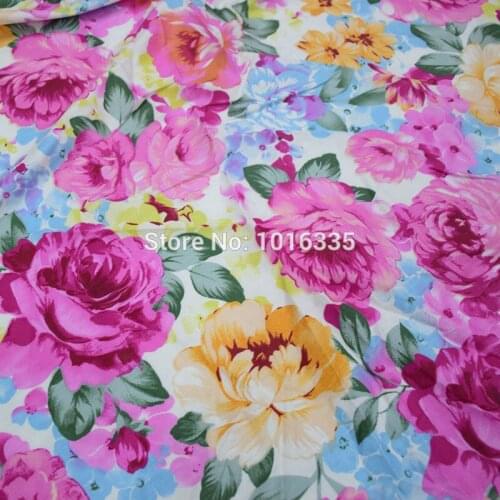 Hot Sale 100% cotton twill sewing cloth big rose floral fabrics design textile tecido tissue patchwork bedding quilting