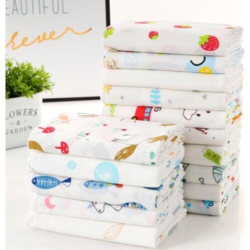 Baby Bath Towel Muslin Newborn Cotton Gauze Wipe Cloth Cute Cartoon Toddler Appease Care Blanket Fashion Children Supplies