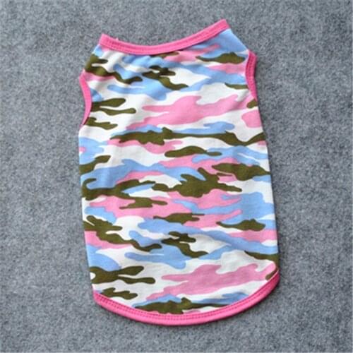 Pure Cotton Camouflage T Shirt Pug Dog Clothes Small Dog Newest Shirt Military Dog Cat Clothes Chihuahua Costume Yorkshire E