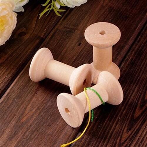 10Pcs New Arrive Wooden Bobbins Spools Reels Vintage Style Organizer For Sewing Ribbons Twine Wood Crafts Tools Thread Wire Hot