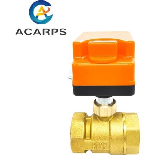 1-1/4" Brass Electric Ball Valve Two-Wire One-Control Two-Way Electric Actuator Internal Thread With Manual Switch