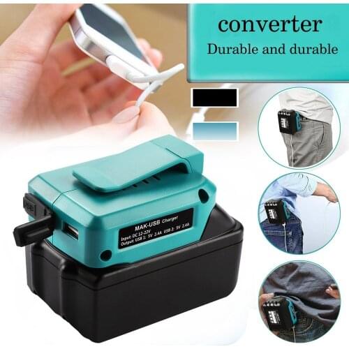 MAK-USB Converter for Makita 12V-22V ADO05 Lithium Battery USB Rechargeable Mobile Phone Converter BL1415 BL1430 BL1445 BL1815