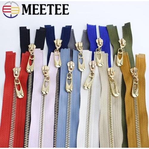 1/2pcs Meetee 85cm 5# Metal Zippers Auto Lock Open-end Zips for Jackets Coat DIY Bags Decoration Sewing Accessories