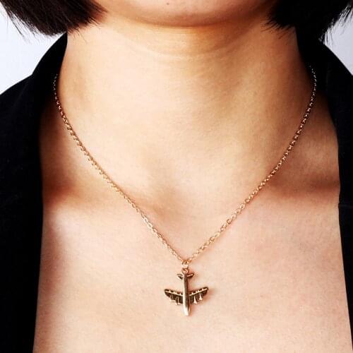 MiFaViPa Airplane Necklaces Pendants Air Plane Pendant Aircraft Choker Necklace For Women Men Handmade DIY Jewelry Dropshing