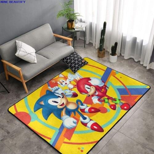 Cute Sonic 3D printed Carpets For Bedroom Living Room Area Rug Soft Kids Room Play Crawl Floor Mat Boys Customized Dropship