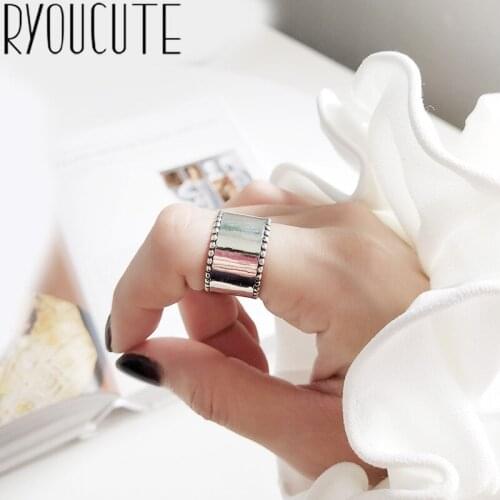 New Arrival Silver Color Large Smooth Rings For Women Ladies Adjustable Rings Vintage Jewelry