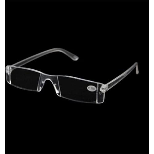 Eyeglasses Clear Rimless Reading Glasses Case Bag Presbyopia 1.004.00 Diopter
