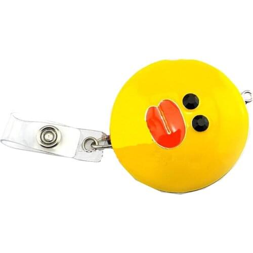 Wholesale Cute Chicken Rhinestone Retractable Reel ID Badge Holder