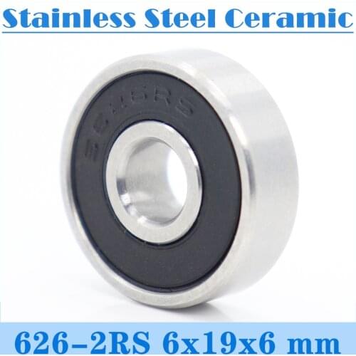 Bearings 626 ( 1 PC ) 6*19*6 mm 440C Stainless Steel Rings With Si3N4 Ceramic Balls Bearing S626 S626RS