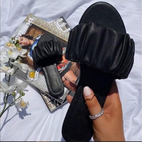 Summer New Causal Outdoor Women Sandals Soft Leather Non-slip Beach Slip-on Flat with Female Shoes Solid Comfortable Sandalias