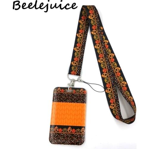 Happy Halloween Keychain Lanyards Id Badge Holder ID Card Pass Gym Mobile Phone Badge Holder Key Strap Webbings Ribbons Gifts