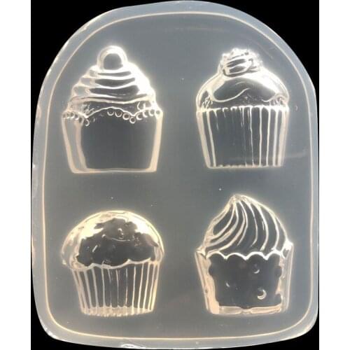 Silicone Mold Cupcake Shaped Cutting Face DIY Jewelry Making Pendant Cake Chocolate Bakery Tools Epoxy Resin UV Mold