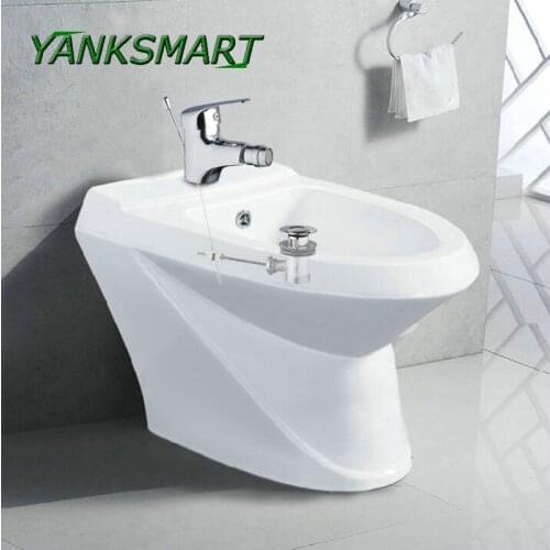 YANKSMART Bidet Toilet Faucets Woman Bathroom Faucet +Pop Up Drain Deck Mounted Chrome Basin Sink Faucets Mixers Tap