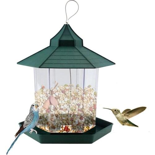Outdoor Hanging Bird Feeder House Bird Food Container Feeding Tool For Wild Bird Feeder Garden Automatic Food Dispenser