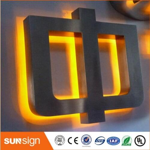 Stainless steel outdoor light number backlit LED sign letters