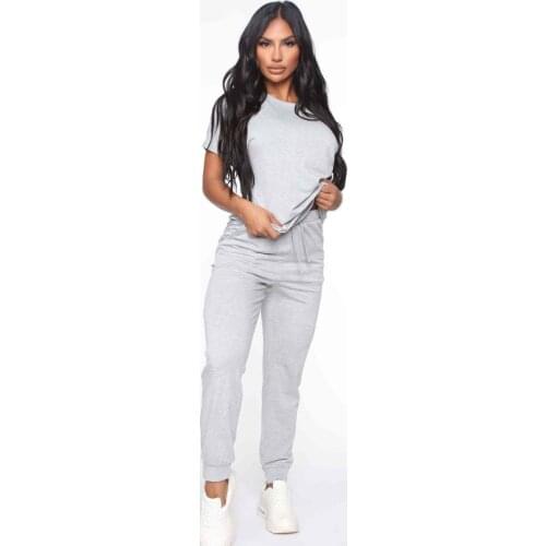 Merry See Combed Cotton Tracksuit Pajamas Suit Gray