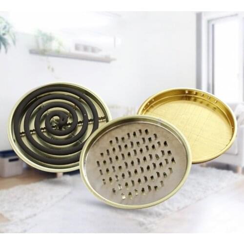 Mosquitoes Coil Holder Tray Frame Stainless Steel Round Rack Plate for Spirals Incense Insect Repellent