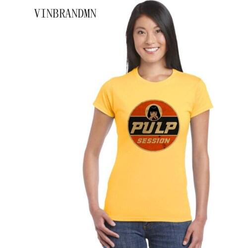 Round Neck Short Sleeves Mia Session Hope T-Shirt Vintage Quentin Tarantino Film Pulp Fiction 2020 Tees Women Mia Wallace Tshirt