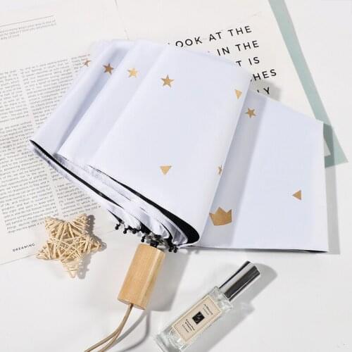 Umbrella rain and sun dual-purpose automatic sun umbrella sun protection anti-ultraviolet forest retro simple folding