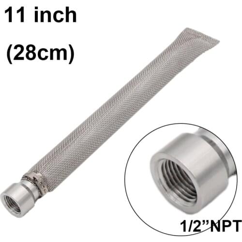 1/2"FPT Fitting 11"(28cm) Bazooka Screen Stainless Steel for Homebrew Beer Kettle or Mash Tun Hop Filter Screens