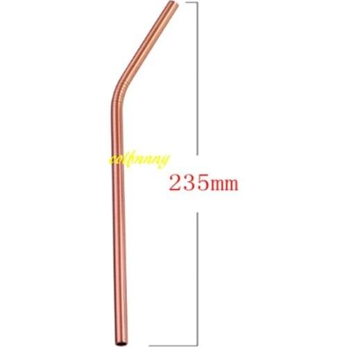 1000pcs/lot 6x240mm Colorful Metal Drink Straws Reusable Stainless Steel Drinking Straw For 20oz 30oz cup Bar Tool C2703