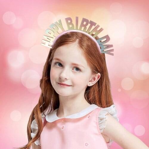 2021 Birthday Headband Party Header Letter Happy Birthday Color Changing Headband Pink